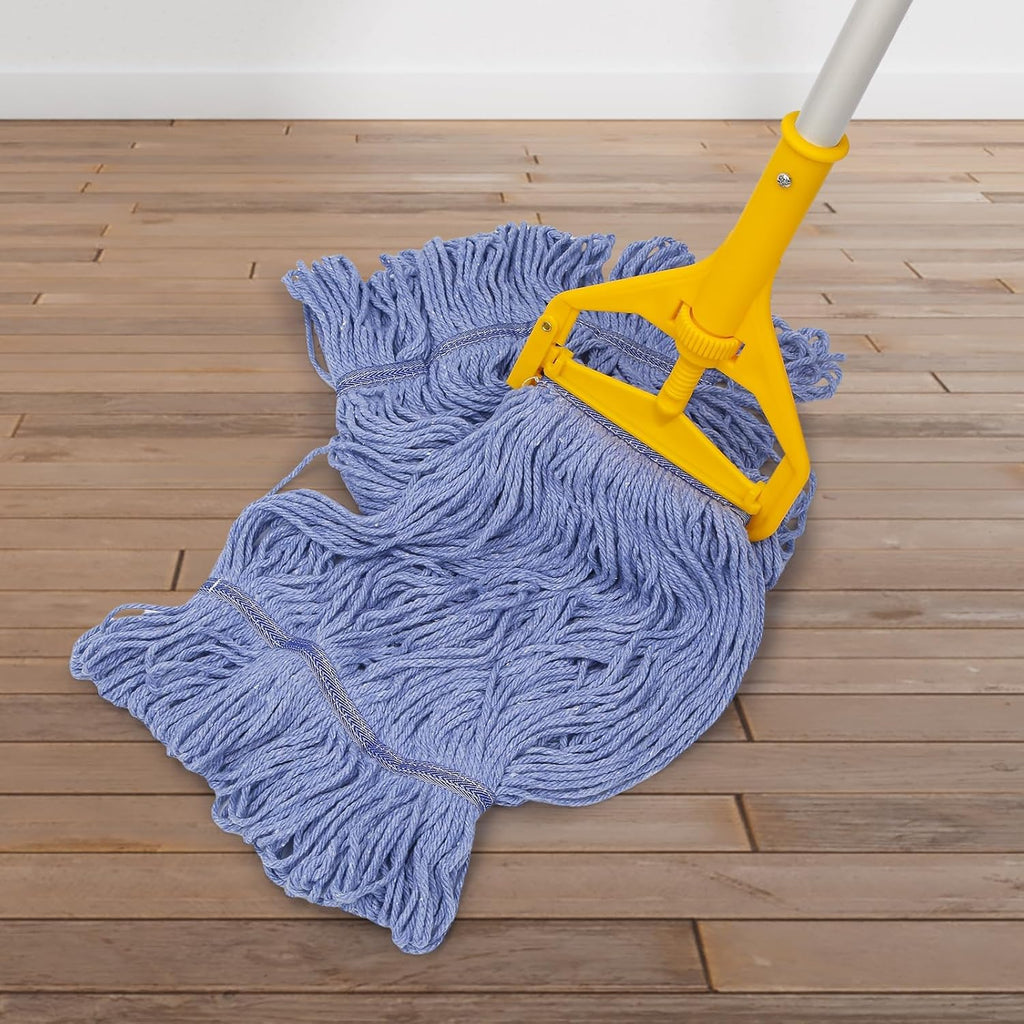 3 Pack Heavy Mop Replace Head,Wet Commercial Industrial Grade Blue Cotton Ring-Shaped Wet Use Mop Replaement Head-Reusable Mop Head Refills,Heavy Duty Industrial Mop Head Replacement