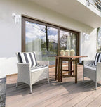 LIT-PaTH Outdoor LED Wall Lantern, Wall Sconce as Porch Light, 9.5W 800 Lumen, Aluminum Housing Plus Glass, 3000k-Matte White Finish, 2-Pack