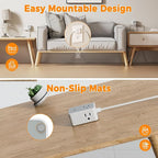 TESSAN Twin Extension Cord 12 FT, Double Ended Flat Plug Surge Protector Power Strip, 3 Non Blocking Outlets 6 Feet Power Splitter Each Side, Dual Split Outlet Extension for Home Office Dorm Room