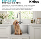 Kraus KHU101-24L Standart PRO 24-inch Undermount 16 Gauge Single Bowl Laundry and Utility Sink, 24 Inch, Tight Radius