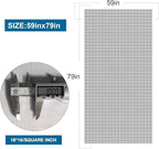 NeatiEase Window Screen, 59"x 79" Adjustable Flexible Fiberglass Screen Door Mesh - DIY Replacement Kit for Patio Porch Door Windows and Sliding Screen Doors(Black)