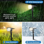 Solar Spot Lights Outdoor Waterproof IP65, 12 Pack Landscape Spotlights with 46 LEDs, 3 Modes Auto On/Off Solar Powered Flood Lights for Outside Pathway, Yard, Garden, Walkway (Warm White)