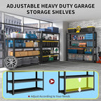 Shelving Units and Storage, 3000LBS Garage Storage Shelves, 5 Tier Shelving Unit, Steel Industrial Shelving, Adjustable Standing Shelf for Garage, Pantry, Closet 72" H x 47" W x 20" D, Black