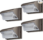 120W LED Wall Pack Light 18000LM 100-277V LED Security Flood Wall Mount Exterior Fixture IP65 Waterproof Commercial Industrial Building Outdoor Wallpack Lights for Barn,Yard,Garage 4 Pack