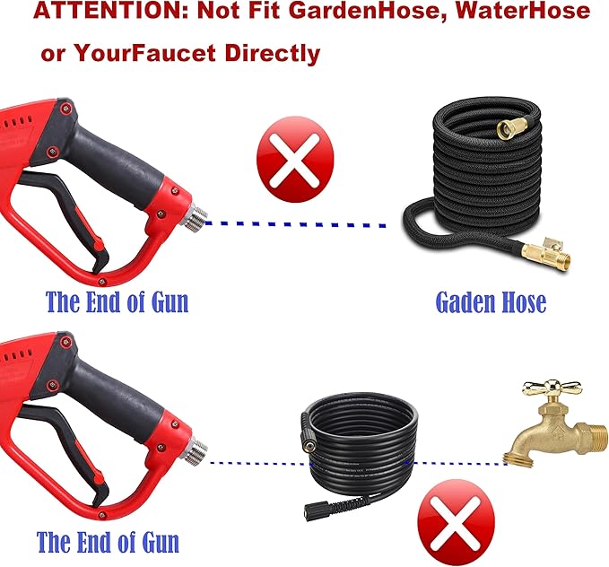 Tool Daily Pressure Washer Gun with Replacement Wand, 17 Inch Power Washer Extension Wand, 30° Curved Rod, 5 Nozzle Tips, 4000 PSI