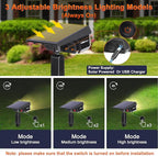 40 LEDs Spotlights,IP65 Waterproof Solar Powered Landscape Spotlights 2-in-1 Wall Light, Outdoor Landscaping Lights Auto On/Off for Yard Garden 2Pack Warm-White