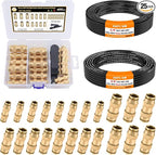 CheeMuii 23 PCS Brass DOT Air Line Fittings with 30FT 1/4" and 20FT 3/8" DOT Air Line Kit Push Lock Quick Connect Fittings with Pneumatic Tubing Set