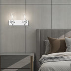 Aipsun Bathroom Vanity Lighting Fixtures Chrome Vanity Light 2 Light Stainless Steel Bathroom Light with Clear Glass Shade(Exclude Bulb)