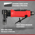 WORKPRO Air Angle Die Grinder, 1/4-Inch Pneumatic Right Angle Die Grinder, 20000RPM, Air-Powered 90 Degree for Grinding, Cutting, Polishing, Welding Repair, Deburring, 1/4" & 1/8" Collets Included