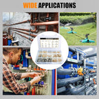 156Pcs Hose Barb Fuel Line Fittings Assortment Kit Barb Splice/Coupler/Female Adapter/Tee/Y Shaped Union/90°Male Elbow Thread 1/8" 3/16" 1/4" 5/16" 3/8" 1/2" Air Hose Fitting with Pipe Clamps for Fuel