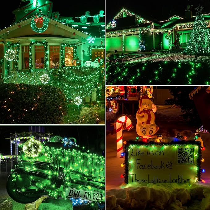 50-Pack C7 Replacement Christmas Light Bulbs, C7/E12 Commercial Grade Vintage Incandescent Light Bulbs for Outdoor Indoor Christmas String Lights, Holiday Parties, Yard Decorations, 5 Watt, Green