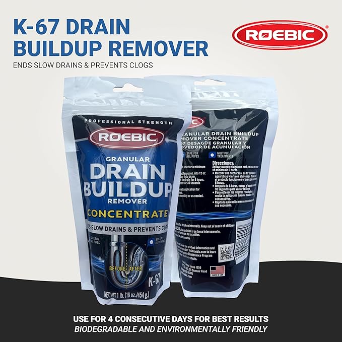 Roebic K-67 BAG-4-16OZ 16-Ounce Biodegradable Granular Drain And Trap Cleaner