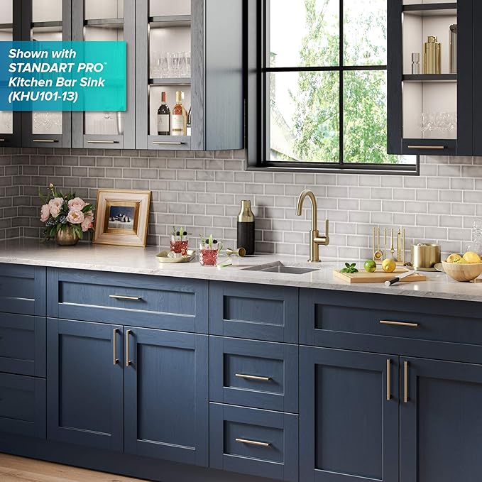 Kraus Oletto Single Handle Kitchen Bar Faucet in Spot Free Antique Champagne Bronze, Kitchen Sink Faucets, KPF-2822SFACB