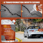 Cement Crack Filler 2Pack Grey, Self Leveling Cement Crack Sealant, High Elasticity Concrete Crack Filler Repair Sealer, Waterproof Caulking Glue for Driveway, Patio, Sidewalk, Garage Floor Repair