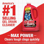 Drano Max Gel Drain Clog Remover and Cleaner for Shower or Sink Drains, Unclogs and Removes Hair, Soap Scum and Blockages, 80 Oz