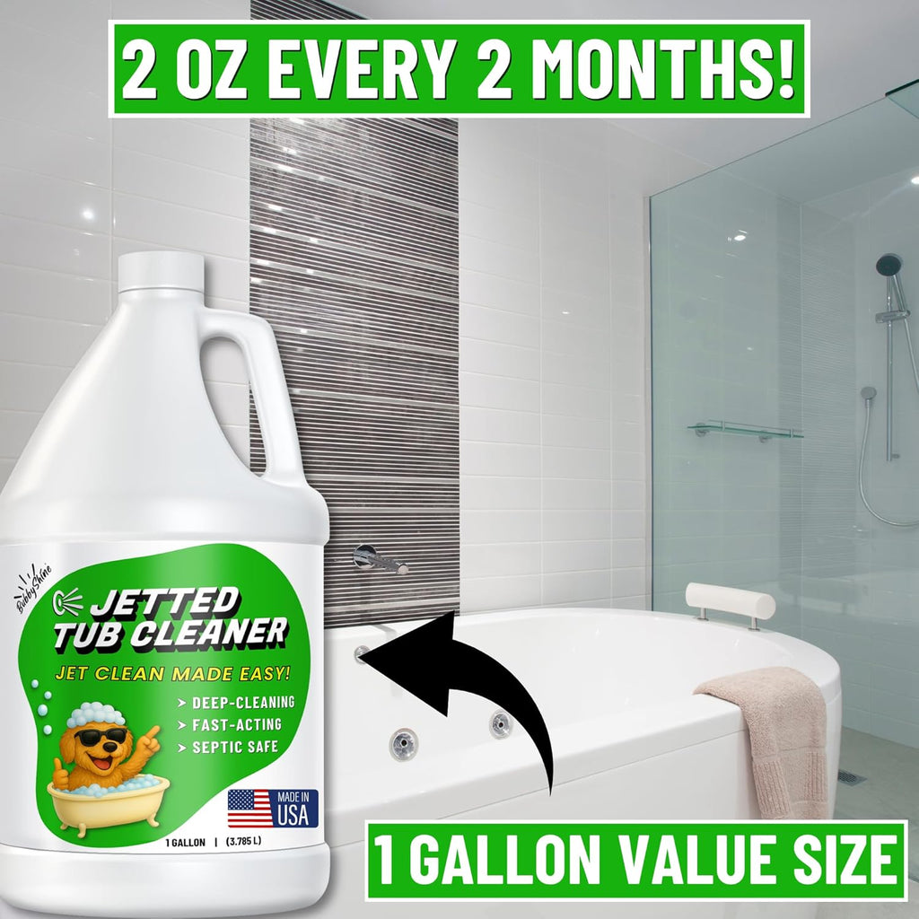 Jetted Tub Cleaner For Bathtub Jets - Fast Acting, For The Jets And The Tubes, Best Spa Cleaner Chemical For Whirlpool & Jacuzzi Tubs, Pro Grade Heavy Duty, Made In USA, 1 Gallon