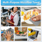 FIXSMITH Grey Microfiber Cleaning Cloth, Pack of 50, 16"X12" Cleaning Rags for Housekeeping and Kitchen, Reusable Shop Towels, Microfiber Towels for Cars, Lint Free, Scratch-Free, Highly Absorbent