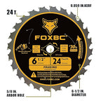 FOXBC 6-1/2 inch Circular Saw Blade 24T 60T Combo Pack, Wood Cutting, Thin-Kerf with 5/8" Arbor