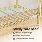 VIPEK R2 Plus Rolling Clothes Rack for Hanging Clothes Heavy Duty Garment Rack 3 Tiers Adjustable Wire Shelving Clothing Racks with Double Hanging Rods, Closet Organizers and Storage, Gold