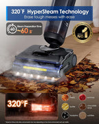 Tineco Floor One S7 Stretch Steam Cordless Wet Dry Vacuum Steam Mop All-in-One, 320℉ HyperSteam, 180° Lay-Flat, Anti-Tangle Design, FlashDry Self-Cleaning, Up to 80 Min Runtime