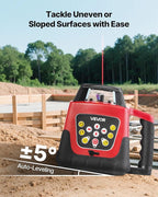 VEVOR Rotary Laser Level Kit, 1650ft 360-Degree Self Leveling Red Horizontal Laser Transit,with Tripod,Receiver,Remote Control, Scale,Toolcase, IP66 Waterproof, 0.80in/100ft Precision for Construction