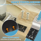 KEENTECH 50PCS Bi-Metal Oscillating Tool Blade for Wood & Metal, General Purpose Multitool Blade for Wood Panel, Nails, Bolts, Screw, Drywall, Quick Release Oscillating Saw Blade for Fine Finish