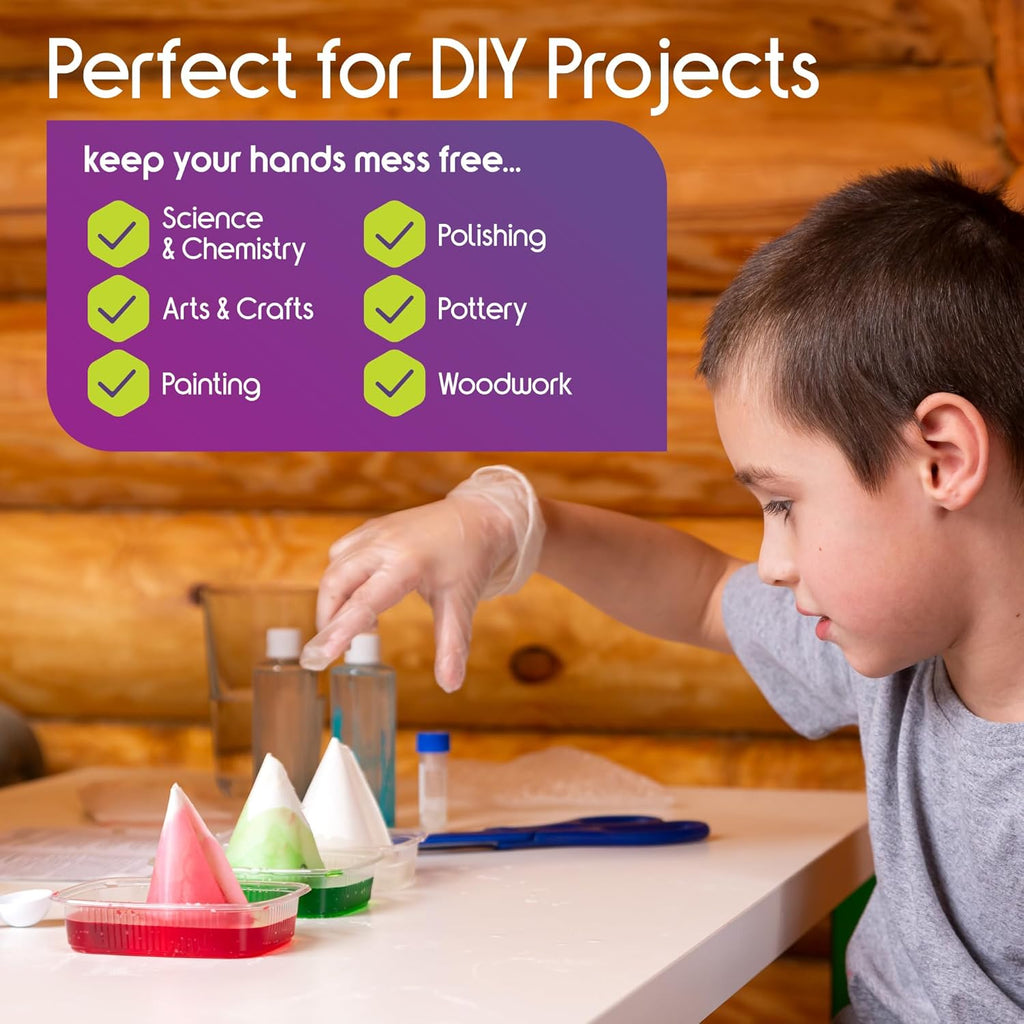 Inspire Exam Medical Clear Vinyl Disposable Gloves - Latex Free for Cleaning, Food Prep