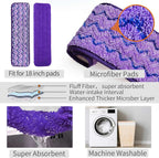 Mops for Floor Cleaning, Wet and Dry Spray Mop with Refillable Spray Bottle and 3 Washable Microfiber Pads Home or Commercial Use Flat Mop for Hardwood Laminate Wood Ceramic, Purple