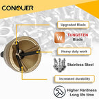 CONQUER Tools Deburring External Chamfer Tool, Premium Tungsten Blade, Deburring Drill Bit, Remove Burr Tools Quick Release Shank Fits for 1/8"-3/4"(3mm-19mm) Stainless Steel Burr Removal, Countersink