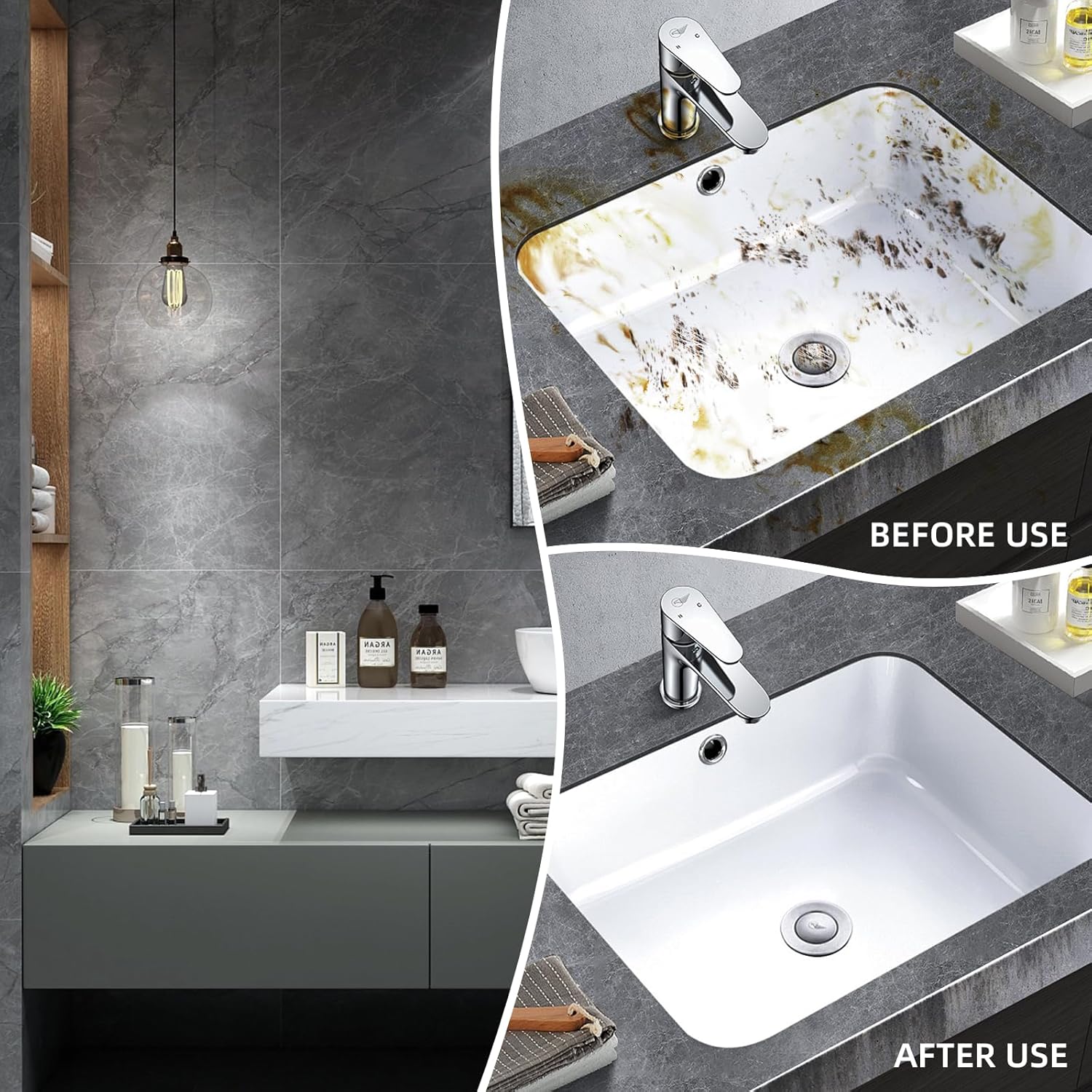 Hard Bristle Crevice Cleaning Brush - Home Cleaning Tools, Multi-Purpose Crevice Supplies for Kitchen, Bathroom, Toilet, Window, Vehicle, Faucets, Grout, Home (3, Black)