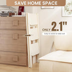 GameGem 3 Step Ladder Folding Step Stool with Wide Anti-Slip Pedal, 330LBS Capacity, Lightweight Portable Stepladder for Home and Kitchen Use, Cream White