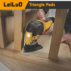 LEILUO 127 Pcs Oscillating Tool Sanding Pad Kit - 4 Triangle Pads, 120 Sandpaper, 3 Adapters - Compatible with DeWalt, Dremel, Milwaukee & More