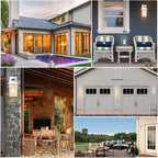 HIFEELE 2 Pack Motion Sensor Outdoor Lights Wall Mount Lantern, White Dusk to Dawn Outdoor Lighting, Anti-Rust Waterproof Exterior Light Fixture with Tempered Glass for House Porch Garage Entryway