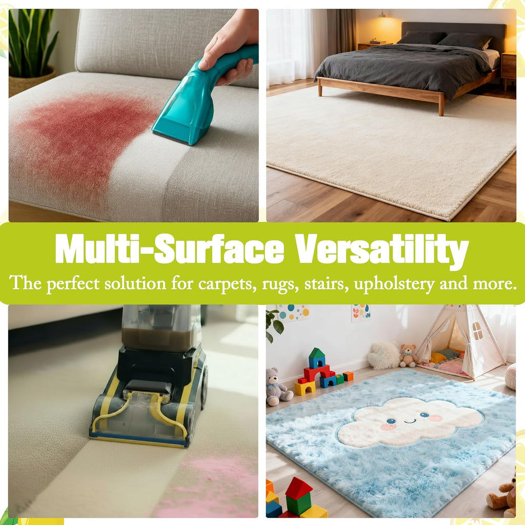 150X Concentrate Carpet Cleaner Solution for Portable Carpet Deep Cleaner and Upright Carpet Cleaner Machine, 33.8 Fl.oz Makes 39.6 Gal Formula, Carpet Stain Remover Lemon Scent