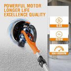 MAXXT Drywall Sander with Vacuum Dust Collection, Popcorn Ceiling Removal Tool, 6 Variable Speed Foldable Telescopic Electric WallSander, 600-1900RPM Power Sander Tool, LED Light, 18Pcs Sanding Discs