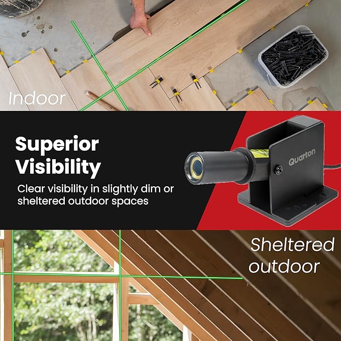 ML-300 Green Crosshairs Laser Line Generator for Indoor & Outdoor Large-Scale Cutting, Alignment, Construction, Module Projector, Waterproof, Type-C Charging, Magnetic Base, Class 1 product