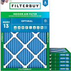 Filterbuy 21x22x1 Air Filter MERV 13 (MPR 1900) Health Defense Replacement (6-Pack), Electrostatic Pleated HVAC AC Furnace Filters, Made in USA (Actual Size: 20.50 x 21.50 x 0.75)