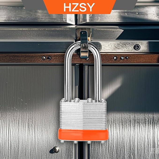 Padlocks Keyed Alike, Pack of 24, Laminated Steel Keyed Lock (1-9/16", 40mm), Padlocks with Same Key, Long Shackle, for Toolbox, Locker & StorageUnit or More