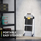 KINGRACK 2 Step Folding Ladder, 800lbs Capacity Step Stool with Safety Lock, Non-Skid Wide Pedals, and Handrail, Lightweight, Household Ladder for Home, Kitchen, Pantry, Closets, and Office Use, White