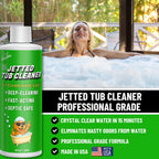 Jetted Tub Cleaner For Bathtub Jets - Whirlpool & Jacuzzi Tubs, Fast Acting, Best Spa Cleaner Chemical For The Jets And The Tubes, Pro Grade Heavy Duty, Made In USA, 16 oz