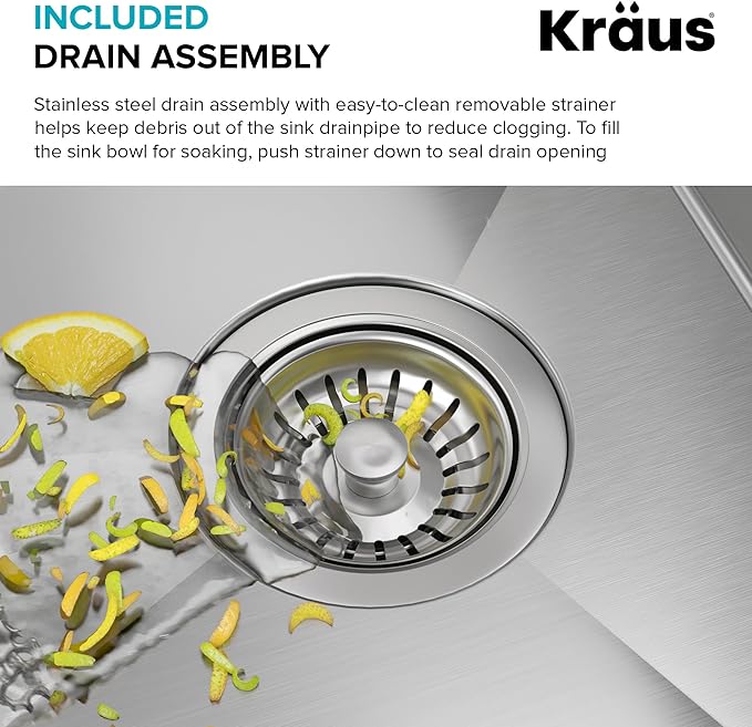 KRAUS Standart Pro 14 -inch Undermount Single Bowl 16 Gauge Stainless Steel Bar Kitchen Sink, KHU101-14