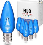 Holiday Lighting Outlet Smooth C9 Christmas Lights | Blue LED Bulbs for Indoor & Outdoor Christmas Decor | Set of 25