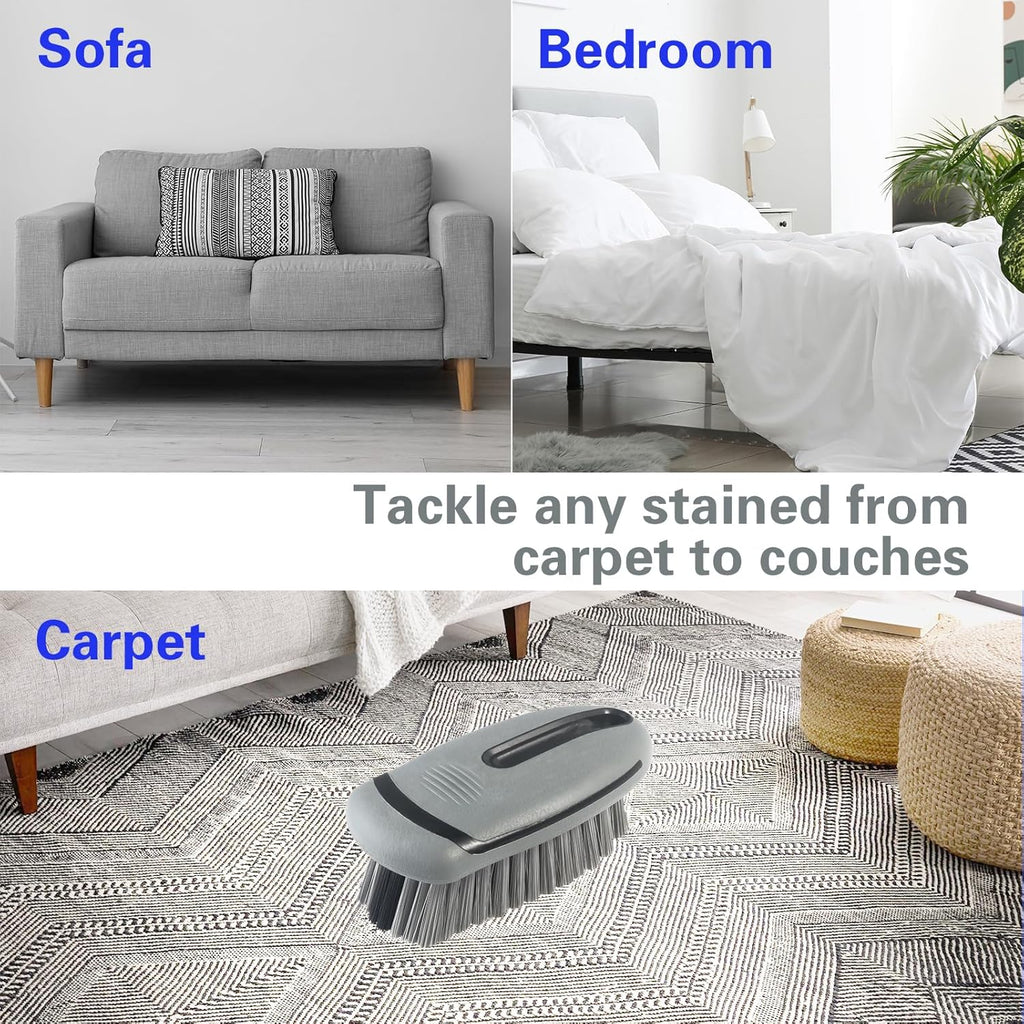 Carpet and Upholstery Cleaning Brush,Carpet Scrubber Stiff Bristle Detailing Scrub Brushes,Interior Leather Brush for Car and Home (Gray)