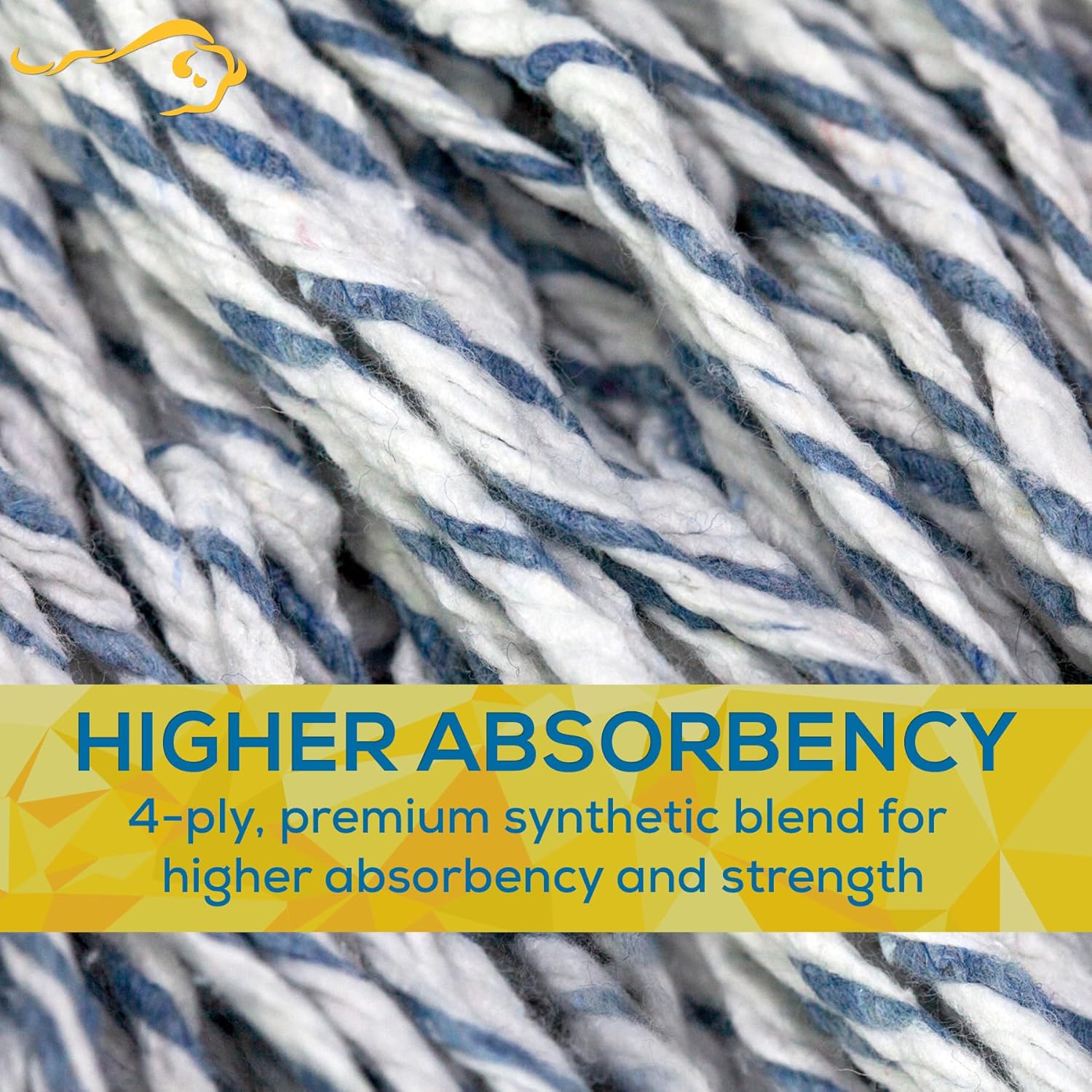 KLEEN HANDLER Cut End Finish Mop | 1.25" Universal Headband, Maximum Absorption Finishing Mop, Pack of 1