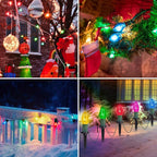 25 Pack C9 Clear Multicolor Replacement Bulbs, 7 Watts Night Light Bulbs, C9 Multicolored Ceramic Incandescent Bulb for Vintage Christmas Lights Outdoor Indoor Home Party Decor, E17 Candelabra Base