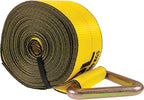 US Cargo Control 4" x 30' Winch Strap with D-Ring, 5,400 LBS Working Load Limit, Heavy Duty Flatbed Tie Downs, Yellow 4 Inch Straps for Flatbed Trailers, Trucks, and Cargo Securement