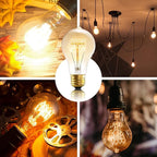 A19 Incandescent Light Bulbs 60 Watt,120v Edison Bulbs Dimmable 2200k Warm Yellow E26 Base, Antique Retro Style Incandescent Bulb, Amber Glass Squirrel Cage Filament Decorative Lamp, 6Pack