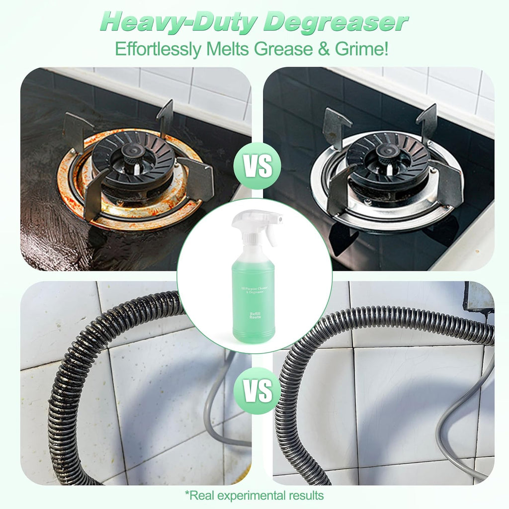 Kitchen Cleaner Spray, All Purpose Cleaner Kit, StoveTop Cleaner, Multi Purpose Cleaner Degreaser Tablets for Multi-Surfaces, Kitchen, Countertops, Ovens, Fresh Lime Scent, No-rinse Formula,192oz