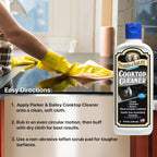 Parker & Bailey Cooktop Cleaner – Non-Scratch Formula for Glass and Ceramic Stovetops, Removes Grease and Residue, Restores Shine, 8 oz