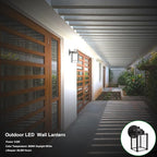 LIT-PaTH Outdoor LED Wall Lantern, Wall Sconce as Porch Lighting Fixture, 5000K Daylight White, 9.5W 800 Lumen, Aluminum Housing Plus Glass, Bronze Finish-2 Pack